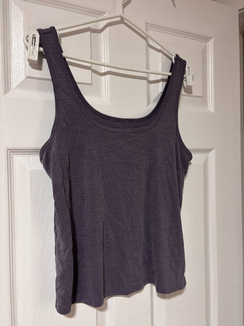 Muted Purple Ribbed Tank Top | Soft Stretch Sleeveless Basic (Medium)